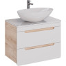 Столешница LEMARK OLIVIA 80 см под 1 раковину из стекла, белый LM08OL80S
